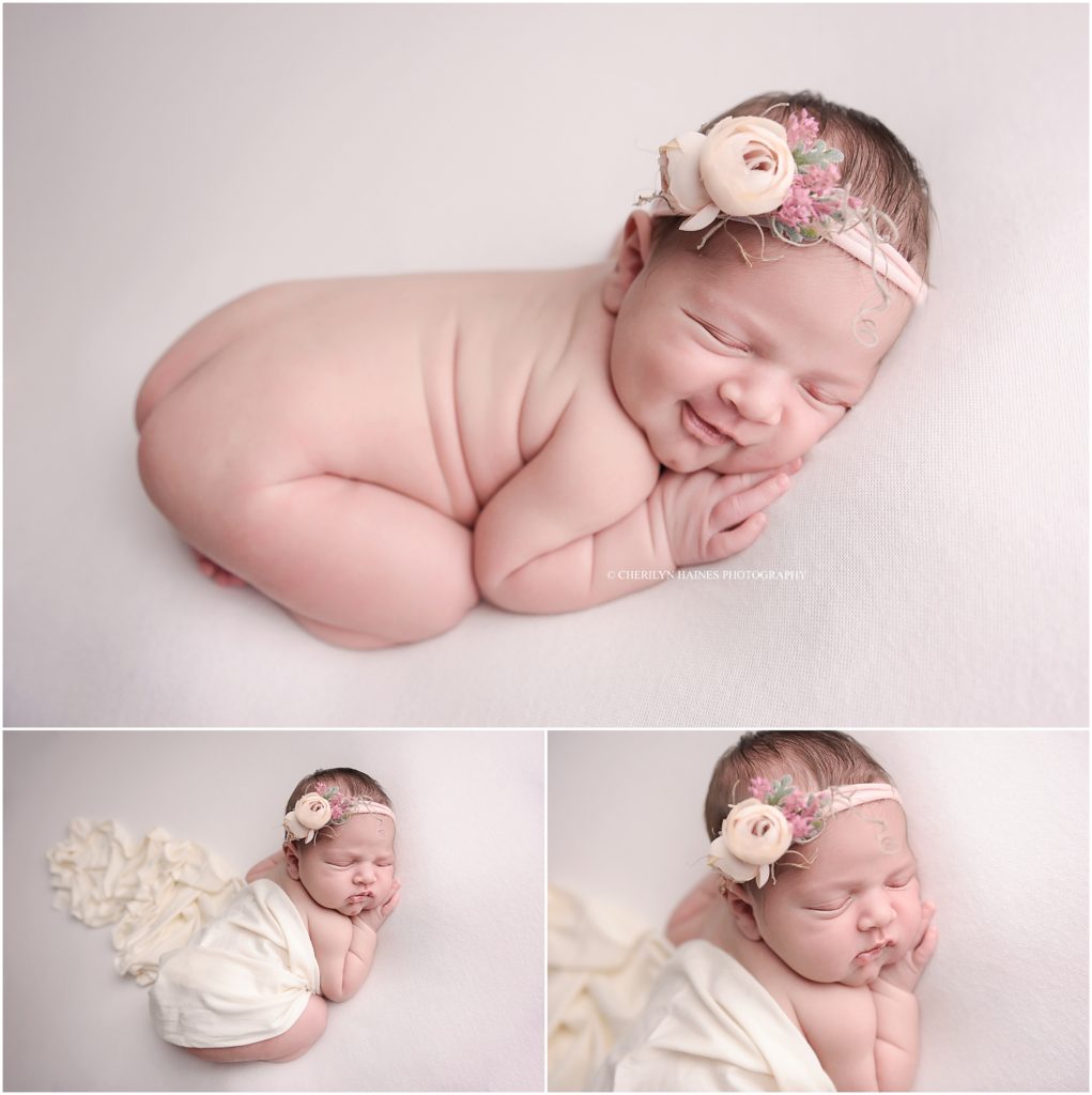 smiling newborn portraits in new orleans