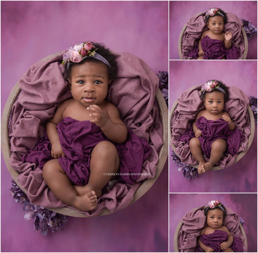 dark purple 3 month portraits with cherilyn haines photography