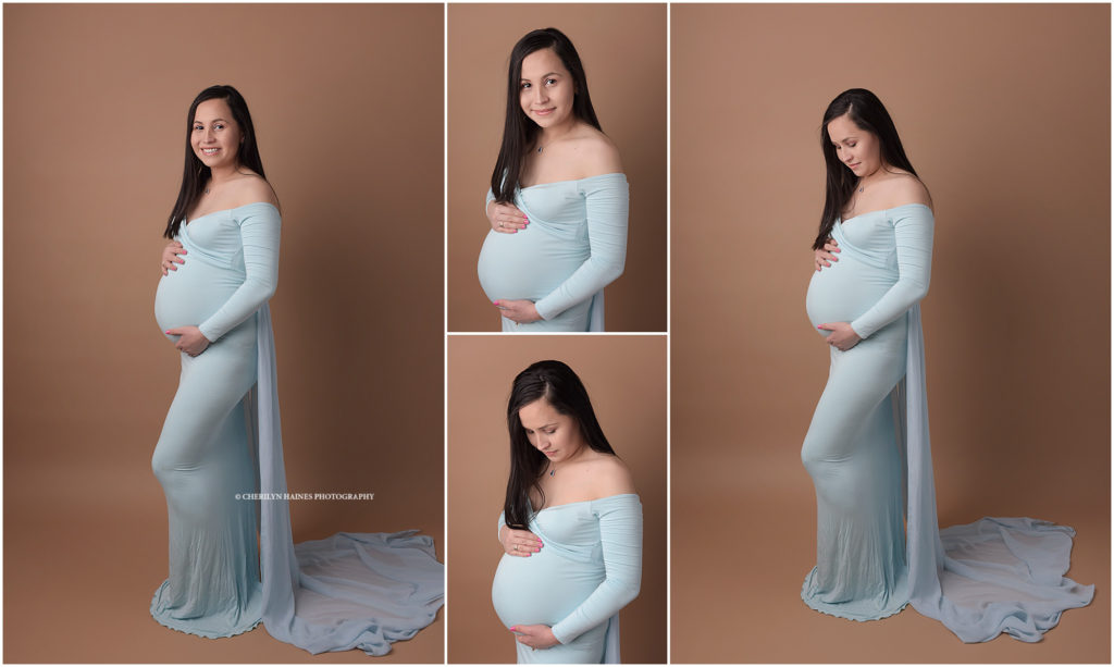 studio maternity portrait session in Baton Rouge, Louisiana with Cherilyn Haines Photography