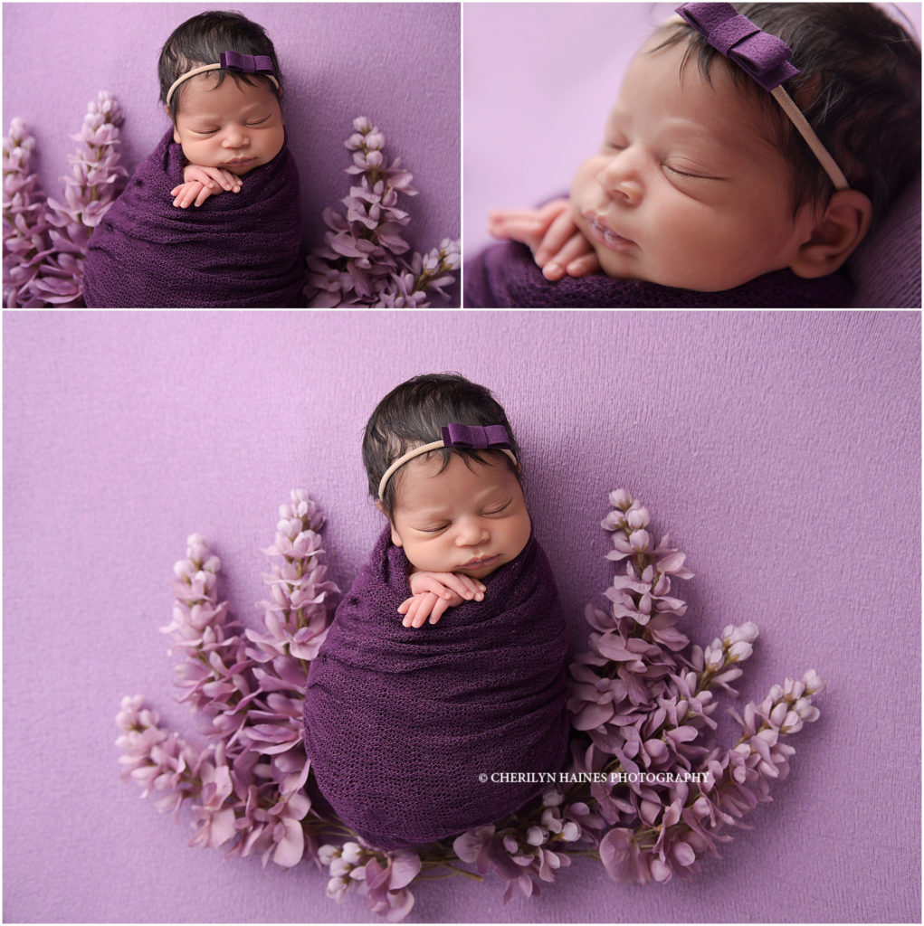 cherilyn haines photography; purple newborn portrait session