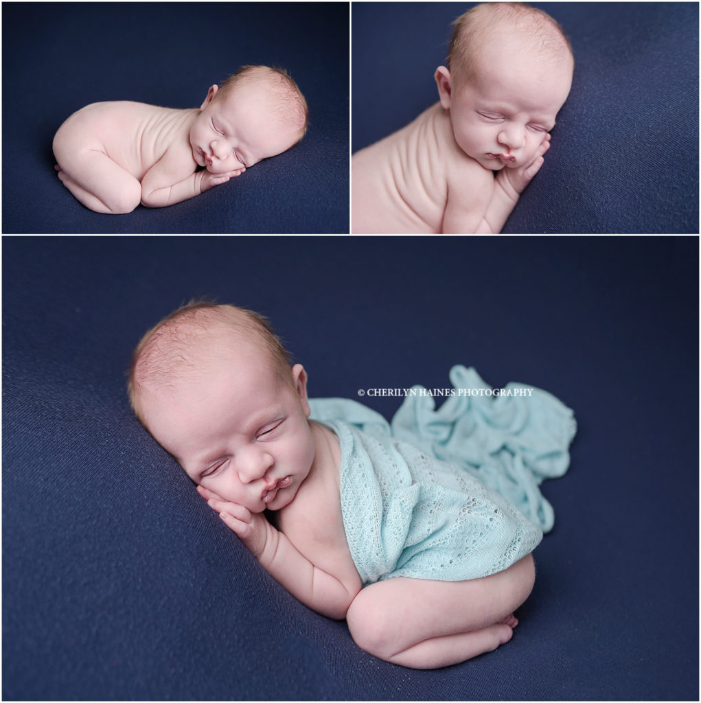 blue and aqua themed newborn portrait session in new orleans, louisiana